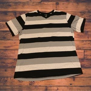 Big Striped Stripes V Neck Hot Topic Emo Scene E Boy E Girl American Eagle Prep